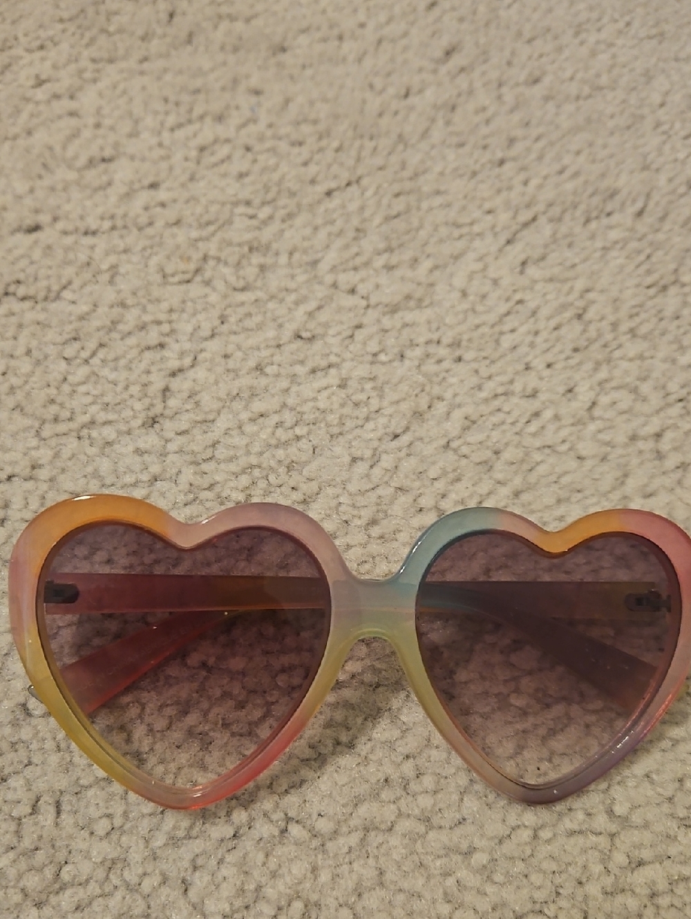 aerie Heart-Shaped Gradient Sunglasses - Pink, Orange, Yellow, Blue